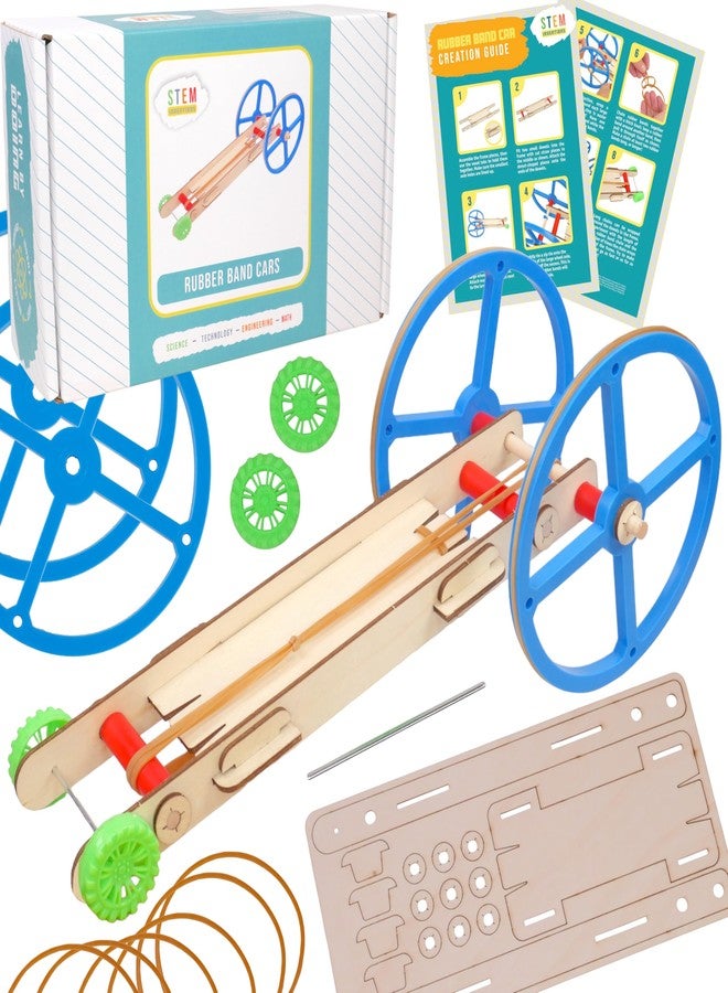STEM Inventions Rubber Band Car Kit (10-Pack) - Classroom STEM Engineering Project, DIY Wooden Cars for Physics & Motion Lessons, Educational Science Kits for Grades 3-8 - Image 1